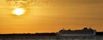 MS Ventura sails into the Sunset Southampton Water
